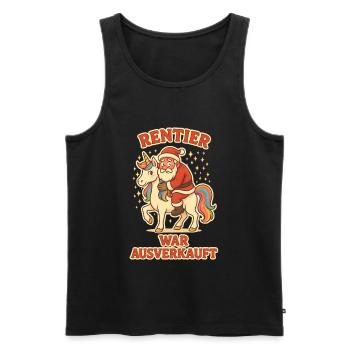 Reindeer was sold out unicorn - Men's Premium Organic Tank Top - black - Front - AI Model Male 178 light (178cm)