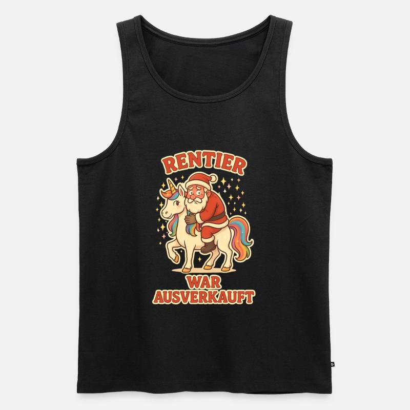 Rentier war ausverkauft Einhorn - Männer Premium Bio Tank Top - Schwarz