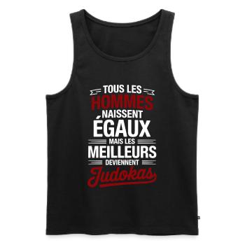 All men are born equal, but the best - Men's Premium Organic Tank Top - black - Front - Michal (187cm)