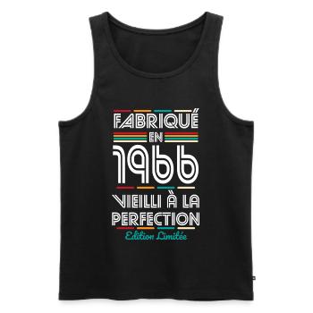 1966 – Hergestellt – Perfekt gereift - Männer Premium Bio Tank Top - Schwarz - Vorne - Michal (187cm)