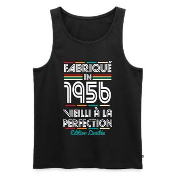1956 – Made – Aged to perfection - Men's Premium Organic Tank Top - black - Front - Michal (187cm)
