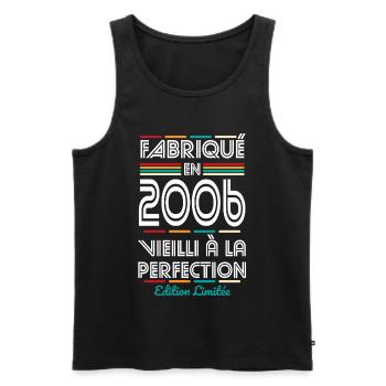 2006 – Hergestellt – Perfekt gereift - Männer Premium Bio Tank Top - Schwarz - Vorne - Michal (187cm)