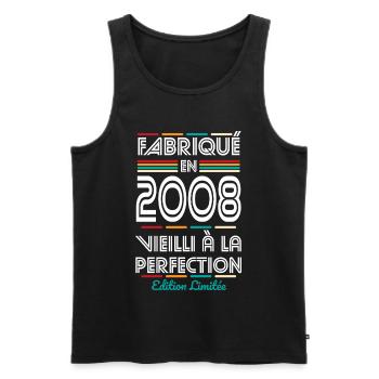2008 – Made – Aged to perfection - Men's Premium Organic Tank Top - black - Front - Michal (187cm)