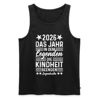 2026 Das Jahr in dem Legenden die Kindheit beenden - Männer Premium Bio Tank Top - Schwarz - Vorne - AI Model Male 178 light (178cm)