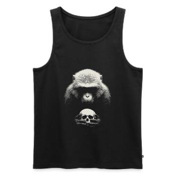 Le singe de Shakespeare - Débardeur bio Premium Homme - noir - Devant - AI Model Male 178 light (178cm)