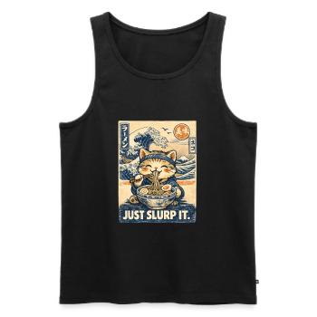 Katzen Ramen Nudel Japaner Anime Manga Kawaii - Männer Premium Bio Tank Top - Schwarz - Vorne - Michal (187cm)
