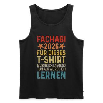 Fachabi 2026 - Débardeur bio Premium Homme - noir - Devant - AI Model Male 178 light (178cm)
