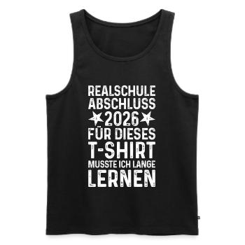 Graduation 2026 Realschule T-Shirt - Men's Premium Organic Tank Top - black - Front - AI Model Male 178 light (178cm)