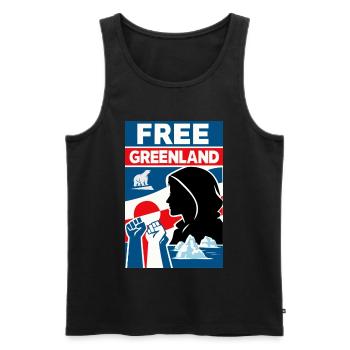 Free Greenland - Men's Premium Organic Tank Top - black - Front - AI Model Male 178 light (178cm)