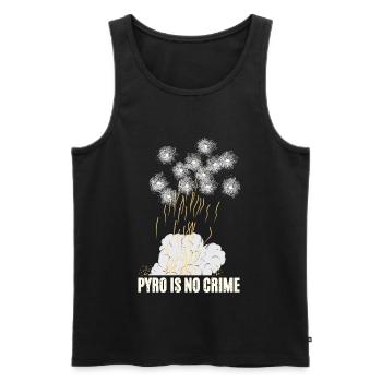 Le pyro n’est pas un crime - Débardeur bio Premium Homme - noir - Devant - AI Model Male 178 light (178cm)
