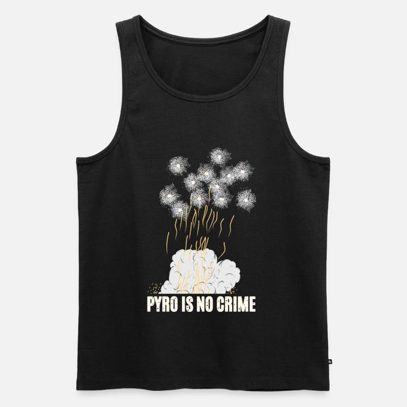 Pyro Is No Crime - Männer Premium Bio Tank Top - Schwarz