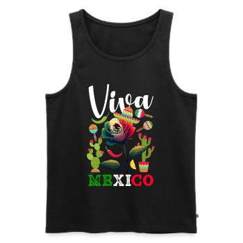 Mexiko Stolz & Heimat Mexikaner Mexico Flagge - Männer Premium Bio Tank Top - Schwarz - Vorne - Michal (187cm)
