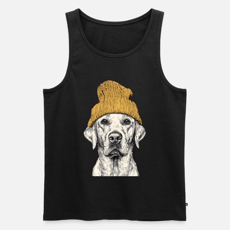 Beanie Retriever - Männer Premium Bio Tank Top - Schwarz