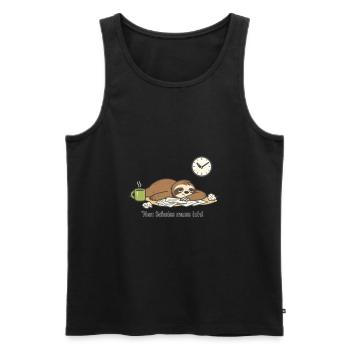 Faultier N Scheiß muss ich Homeoffice - Männer Premium Bio Tank Top - Schwarz - Vorne - AI Model Male 178 light (178cm)