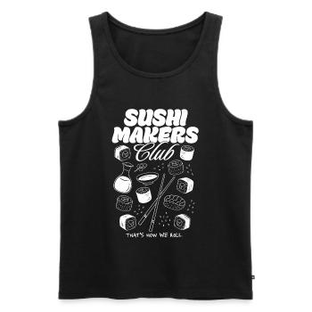Club des Fabricants de Sushi - Débardeur bio Premium Homme - noir - Devant - Michal (187cm)
