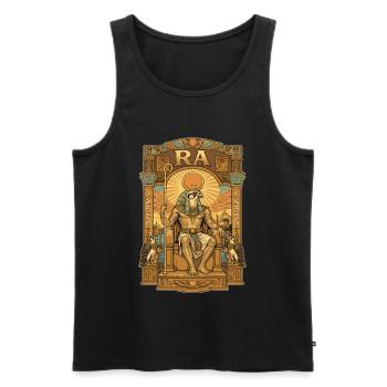 RA Throne - Men's Premium Organic Tank Top - black - Front - AI Model Male 178 light (178cm)