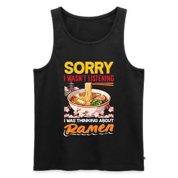 Denkt An Ramen Nudel Fan Japanisch - Männer Premium Bio Tank Top - Schwarz - Vorne - Michal (187cm)