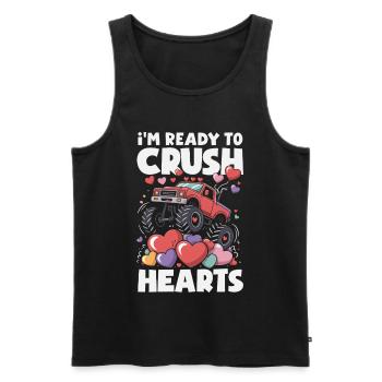 Retro Heart Valentine's Day Design Love - Men's Premium Organic Tank Top - black - Front - Michal (187cm)