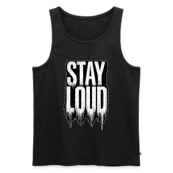 Stay Loud - Männer Premium Bio Tank Top - Schwarz - Vorne - AI Model Male 178 light (178cm)