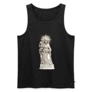 Düsteres Sancta Muerte Design mit Skelett-Madonna  - Männer Premium Bio Tank Top - Schwarz - Vorne - Michal (187cm)