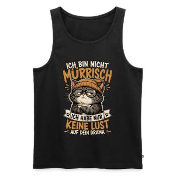 Ich Habe Keine Lust Auf Dein Drama Katze - Männer Premium Bio Tank Top - Schwarz - Vorne - Michal (187cm)