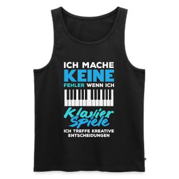 Piano Klavier Musiker Geschenk Geschenkidee - Männer Premium Bio Tank Top - Schwarz - Vorne - Michal (187cm)