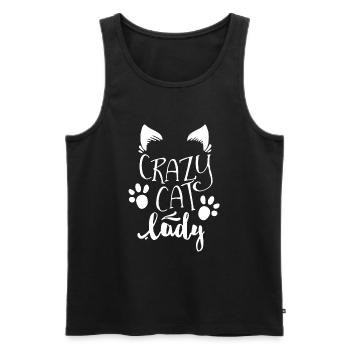 Crazy Cat Lady Shirt - Débardeur bio Premium Homme - noir - Devant - AI Model Male 178 light (178cm)