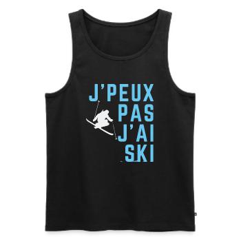 J'peux pas j'ai ski - Débardeur bio Premium Homme - noir - Devant - Michal (187cm)