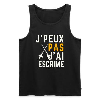 Ich kann nicht, ich kann Fechten - Männer Premium Bio Tank Top - Schwarz - Vorne - AI Model Male 178 light (178cm)