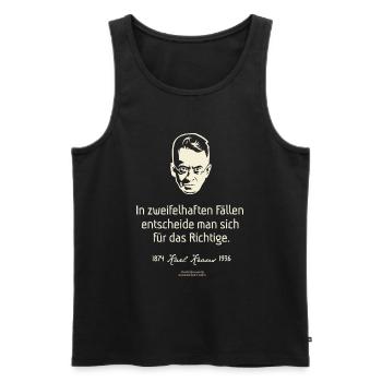 Karl Kraus Zitat zu Zweifelsfällen - Männer Premium Bio Tank Top - Schwarz - Vorne - Michal (187cm)