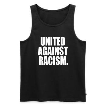 United against racism - Männer Premium Bio Tank Top - Schwarz - Vorne - AI Model Male 178 light (178cm)