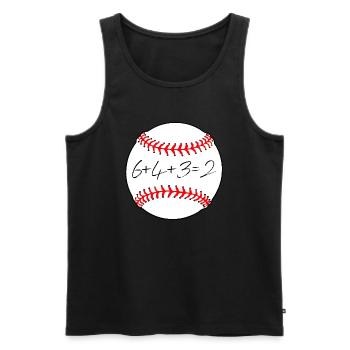 Baseball 6432 Double Play - 6+4+3=2 Softball Math - Men's Premium Organic Tank Top - black - Front - AI Model Male 178 light (178cm)