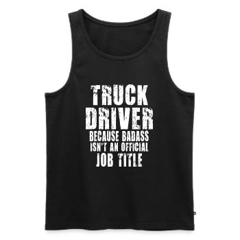 Truck Driver Because - Débardeur bio Premium Homme - noir - Devant - AI Model Male 178 light (178cm)