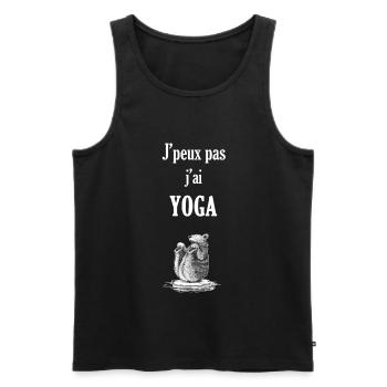 Yogist Bär - Männer Premium Bio Tank Top - Schwarz - Vorne - AI Model Male 178 light (178cm)