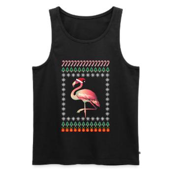 Noël moche Flamingo Christmas - Débardeur bio Premium Homme - noir - Devant - Michal (187cm)