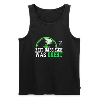 Zeit das sich was dreht - Retro Design - Männer Premium Bio Tank Top - Schwarz - Vorne - Michal (187cm)