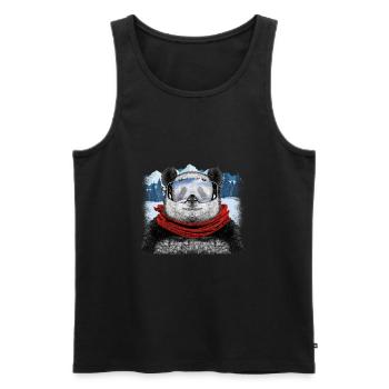 ski panda - Men's Premium Organic Tank Top - black - Front - Michal (187cm)
