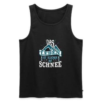 Das Leben ist schöner auf Schnee Winter Skifahren - Männer Premium Bio Tank Top - Schwarz - Vorne - Michal (187cm)