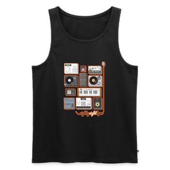 88 BPM Full Set (orange/yellow) - Men's Premium Organic Tank Top - black - Front - AI Model Male 178 light (178cm)