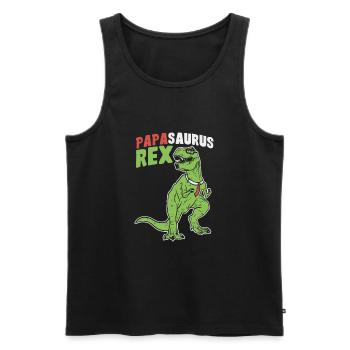 Papasaurus Rex - Vatertag Herrentag Männertag Papa - Männer Premium Bio Tank Top - Schwarz - Vorne - AI Model Male 178 light (178cm)