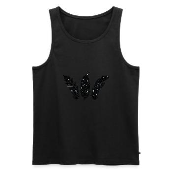 Be Free Federn - Männer Premium Bio Tank Top - Schwarz - Vorne - AI Model Male 178 light (178cm)