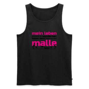 Mein Leben Malle (Schrift pink/schwarz) - Männer Premium Bio Tank Top - Schwarz - Vorne - AI Model Male 178 light (178cm)