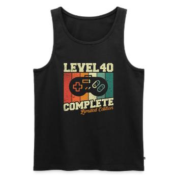 40th Birthday Gift - Level 40 Complete - Men's Premium Organic Tank Top - black - Front - Michal (187cm)