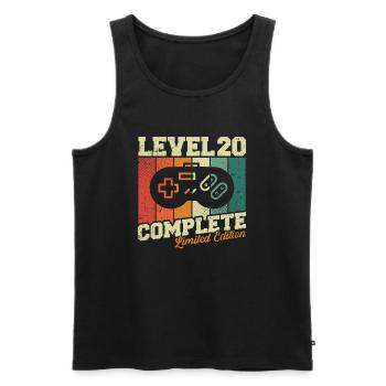 20 Geburtstag Geschenk Level 20 Complete - Männer Premium Bio Tank Top - Schwarz - Vorne - AI Model Male 178 light (178cm)