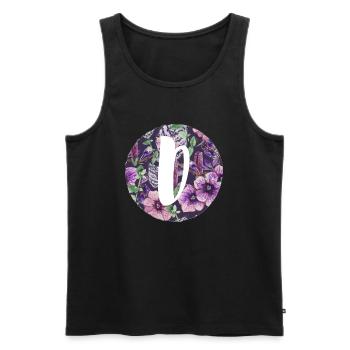 Buchstabe D - Männer Premium Bio Tank Top - Schwarz - Vorne - Michal (187cm)