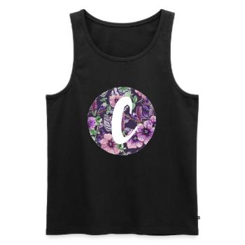 Buchstabe C - Männer Premium Bio Tank Top - Schwarz - Vorne - AI Model Male 178 light (178cm)