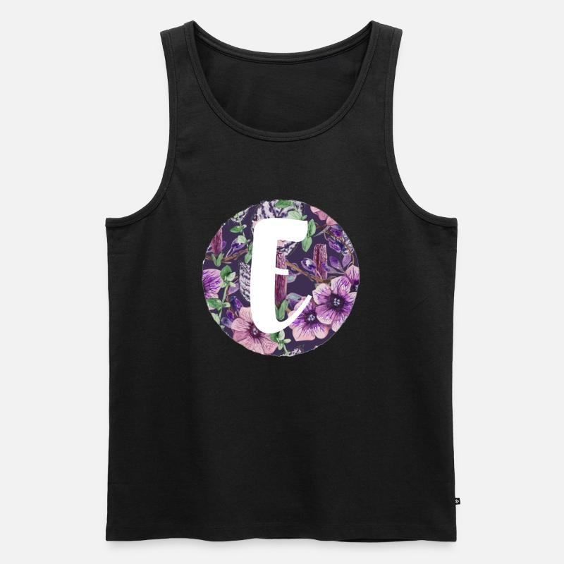 Buchstabe E - Männer Premium Bio Tank Top - Schwarz