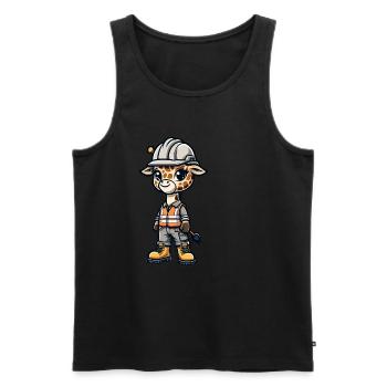 Mignon girafe ouvrier de la construction - Débardeur bio Premium Homme - noir - Devant - Michal (187cm)