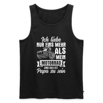 Motorradfahrer Biker Papa Motorrad Vater - Männer Premium Bio Tank Top - Schwarz - Vorne - Michal (187cm)