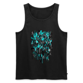 Hintergrund - abstrakt Petrol - Männer Premium Bio Tank Top - Schwarz - Vorne - AI Model Male 178 light (178cm)